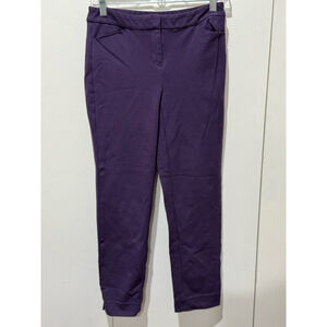 Women's White House Black Market ponte knit Pants Size 2 Purple Slim Ankle
